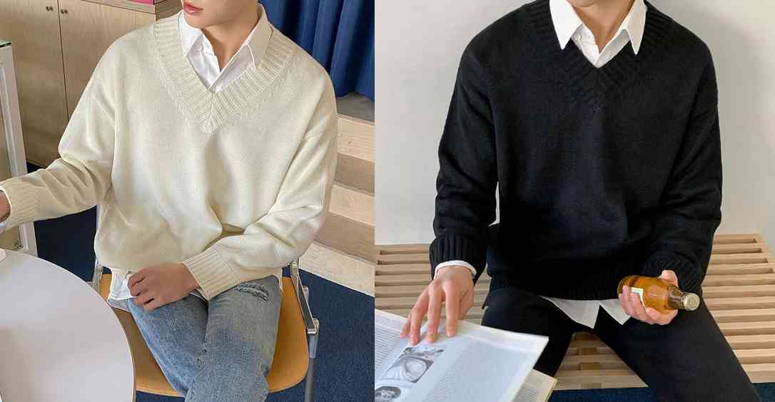 áo sweater nam đẹp phối sơ mi