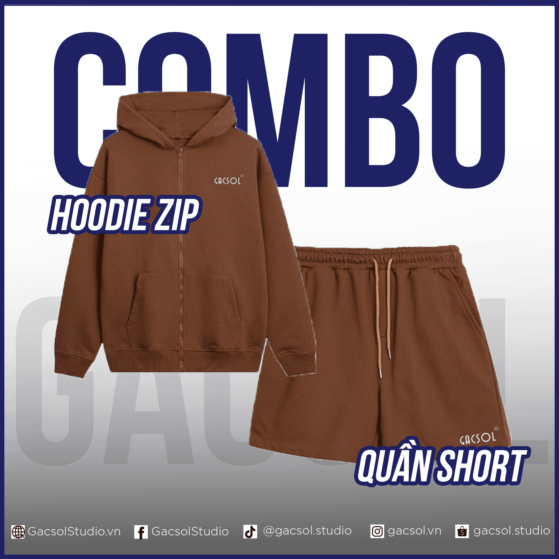 Áo Hoodie Zip Quần Short