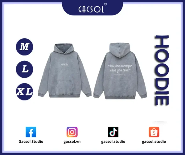 Hoodie màu xám