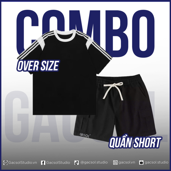 combo over size và quần short