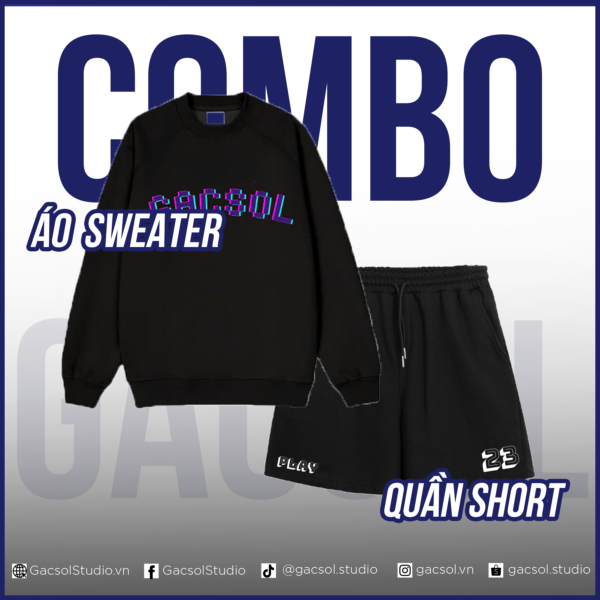 combo sweater và quần short