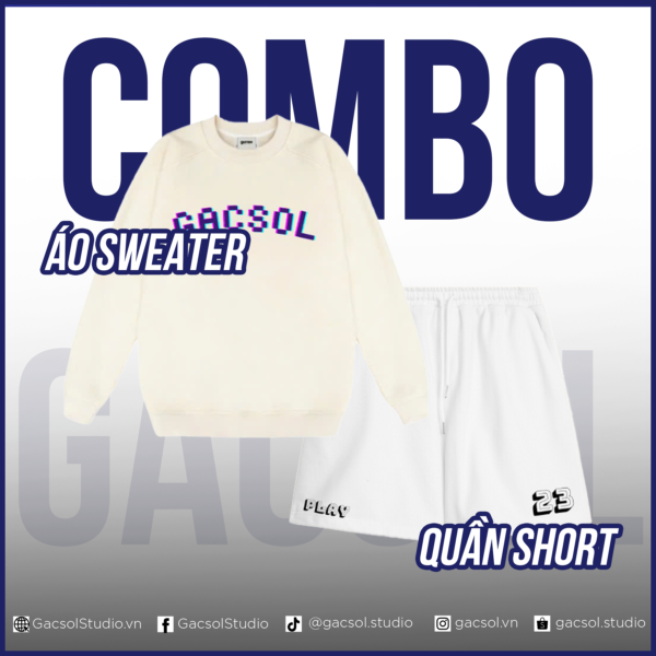 combo sweater và quần short