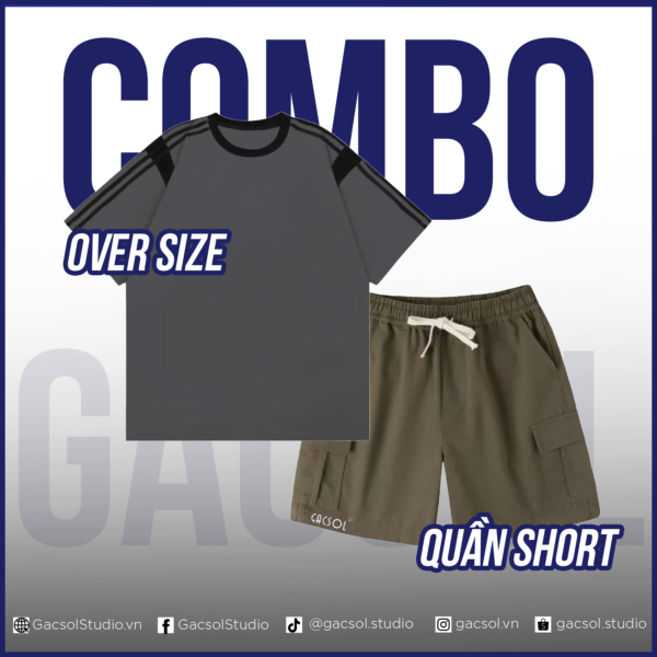 combo over size và quần short